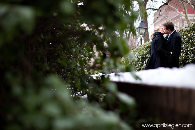 old city engagement photo